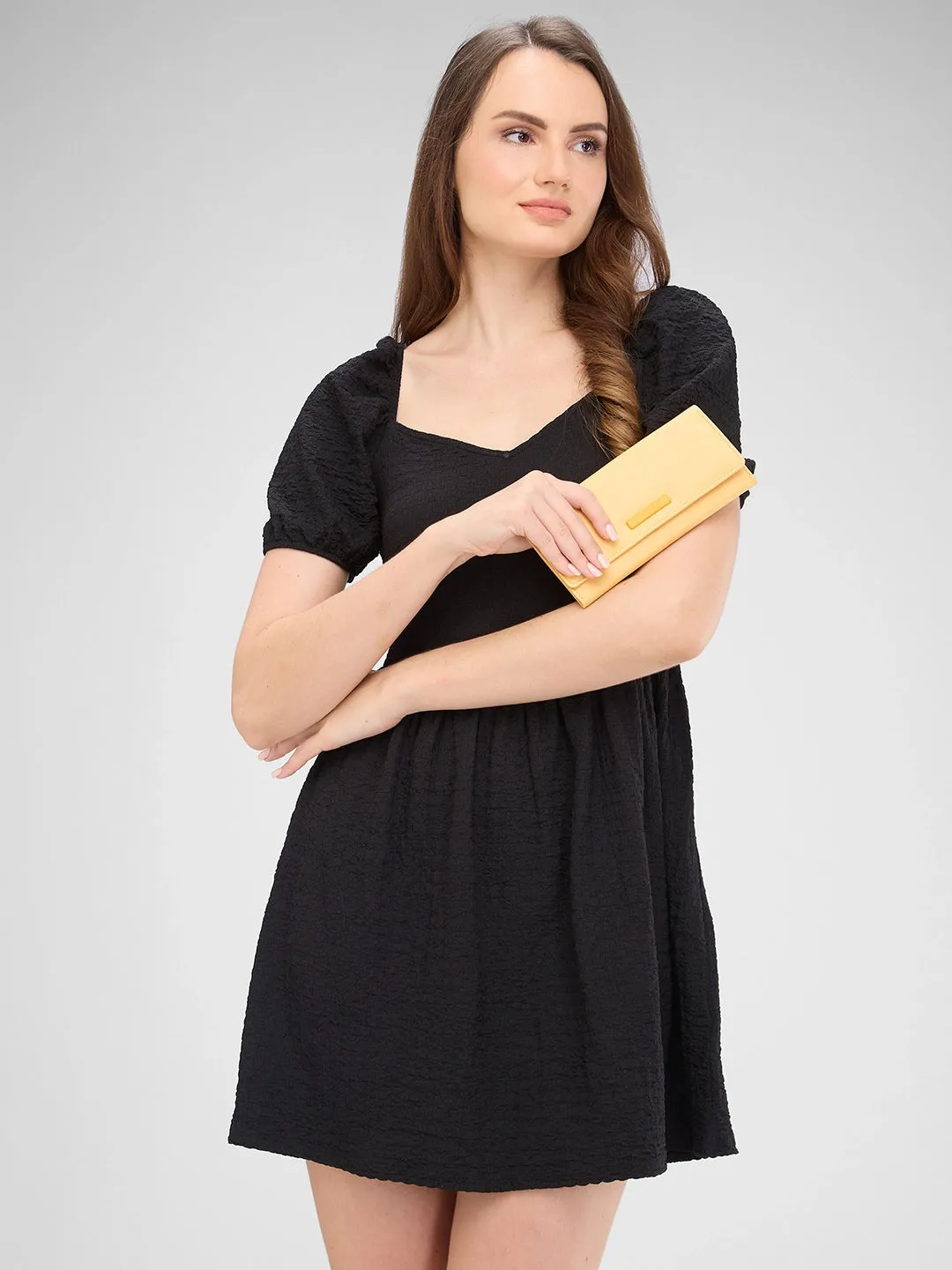 Caprese Sophia Medium Yellow Flap Wallet