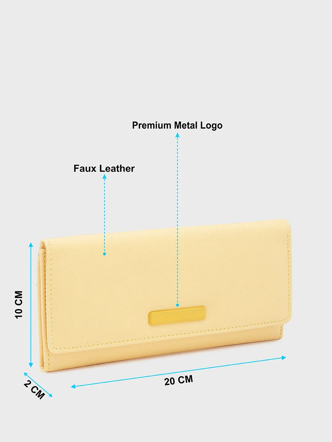 Caprese Sophia Medium Yellow Flap Wallet