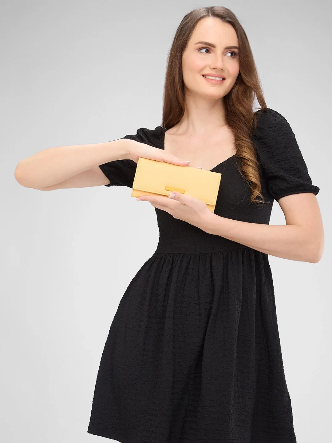 Caprese Sophia Medium Yellow Flap Wallet