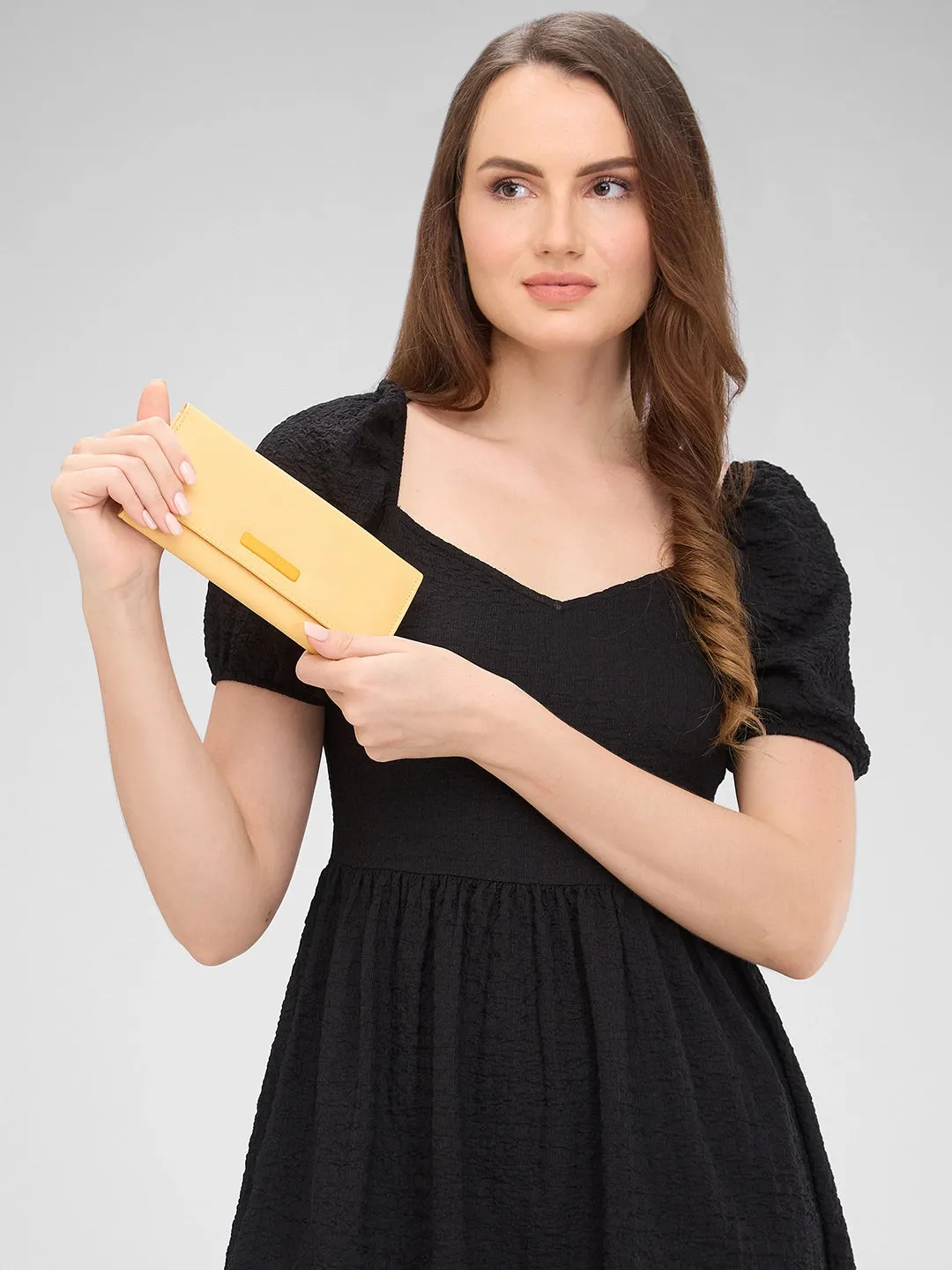 Caprese Sophia Medium Yellow Flap Wallet