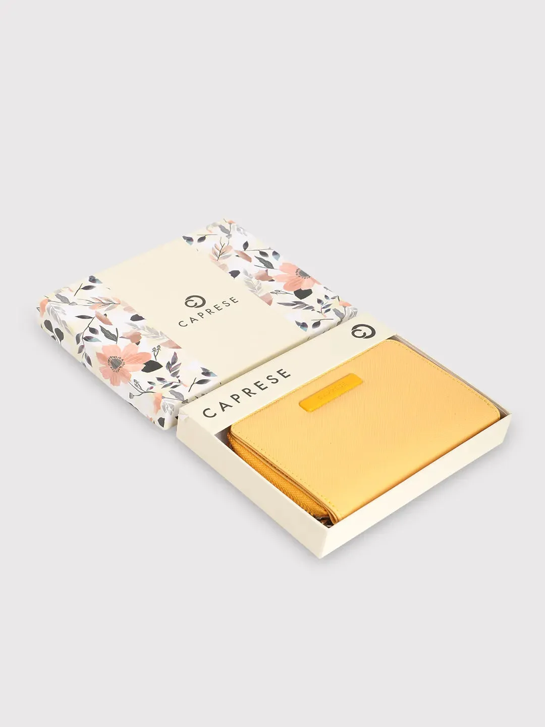 Caprese Sophia Small Yellow Zip Around Wallet