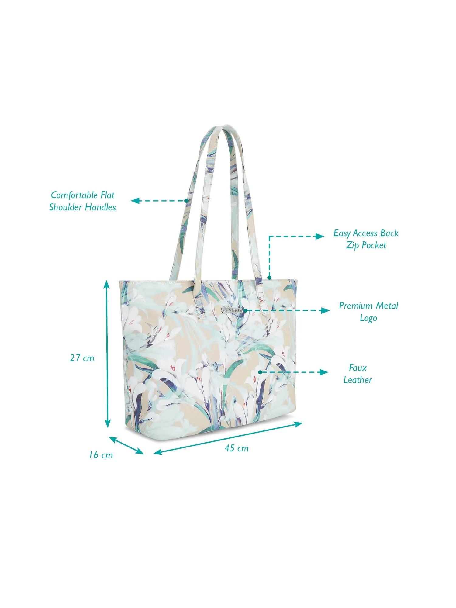 Caprese Tiffany Large Beige Tote Bag Bag