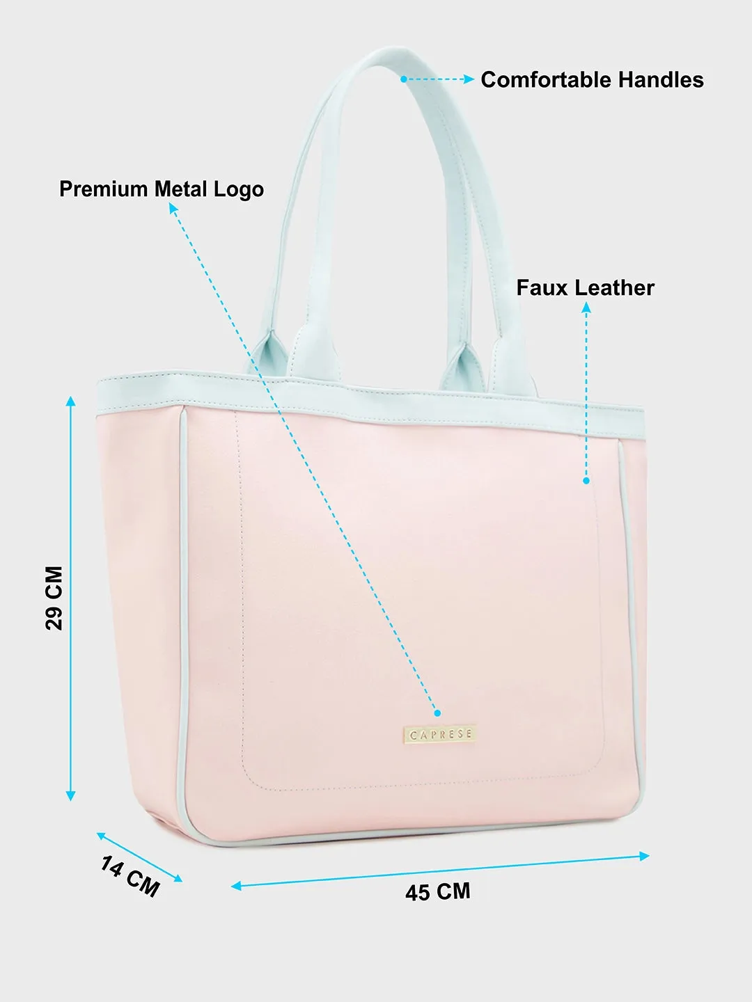 Caprese Tivoli Medium Powder Pink Tote Bag