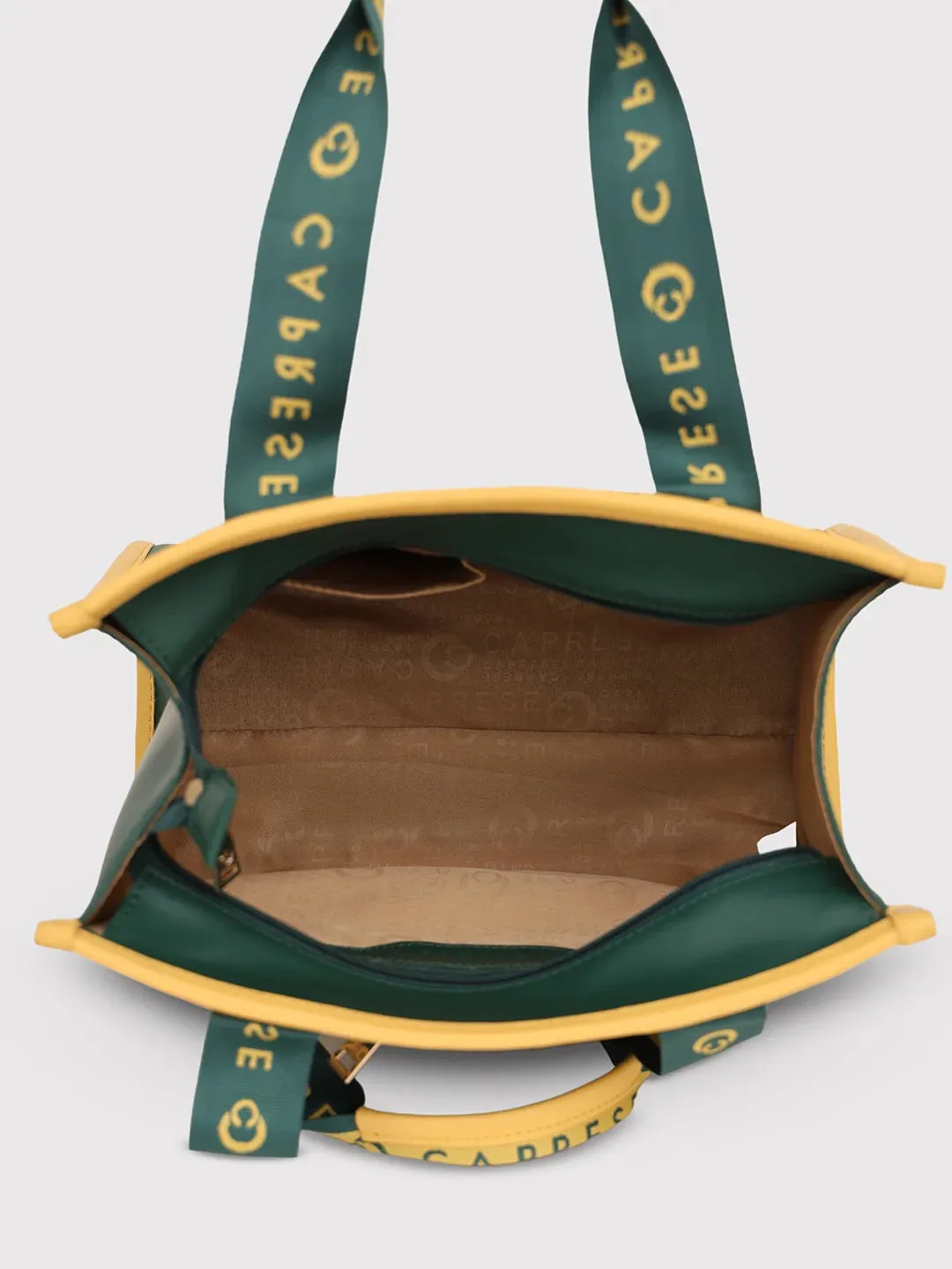 Caprese Trinity Medium Dark Green Tote Bag