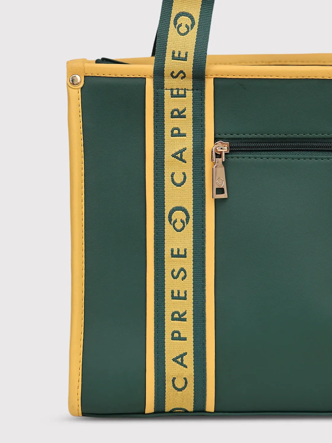Caprese Trinity Medium Dark Green Tote Bag