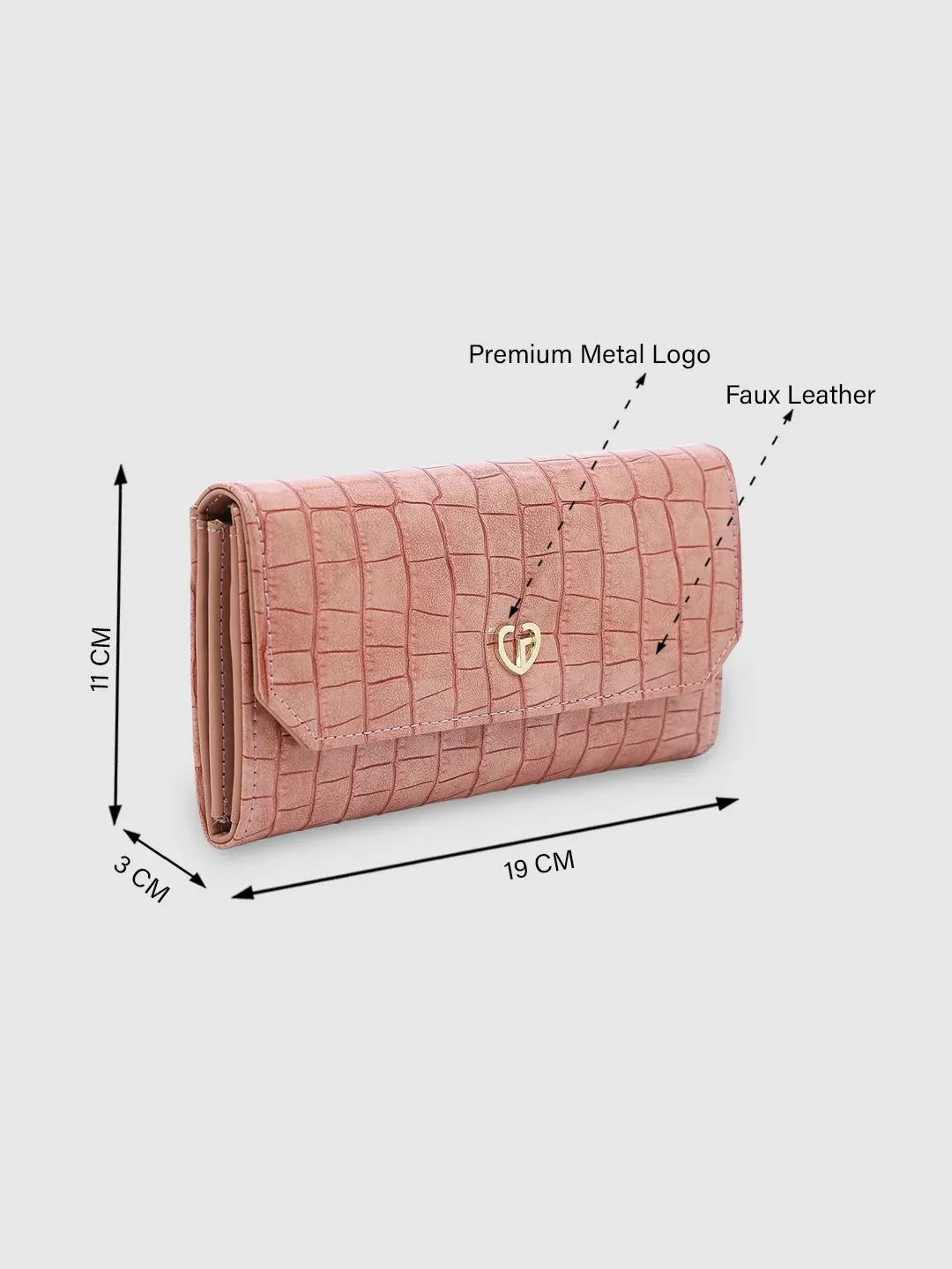 Caprese Wila Medium Dark Pink Flapover Wallet