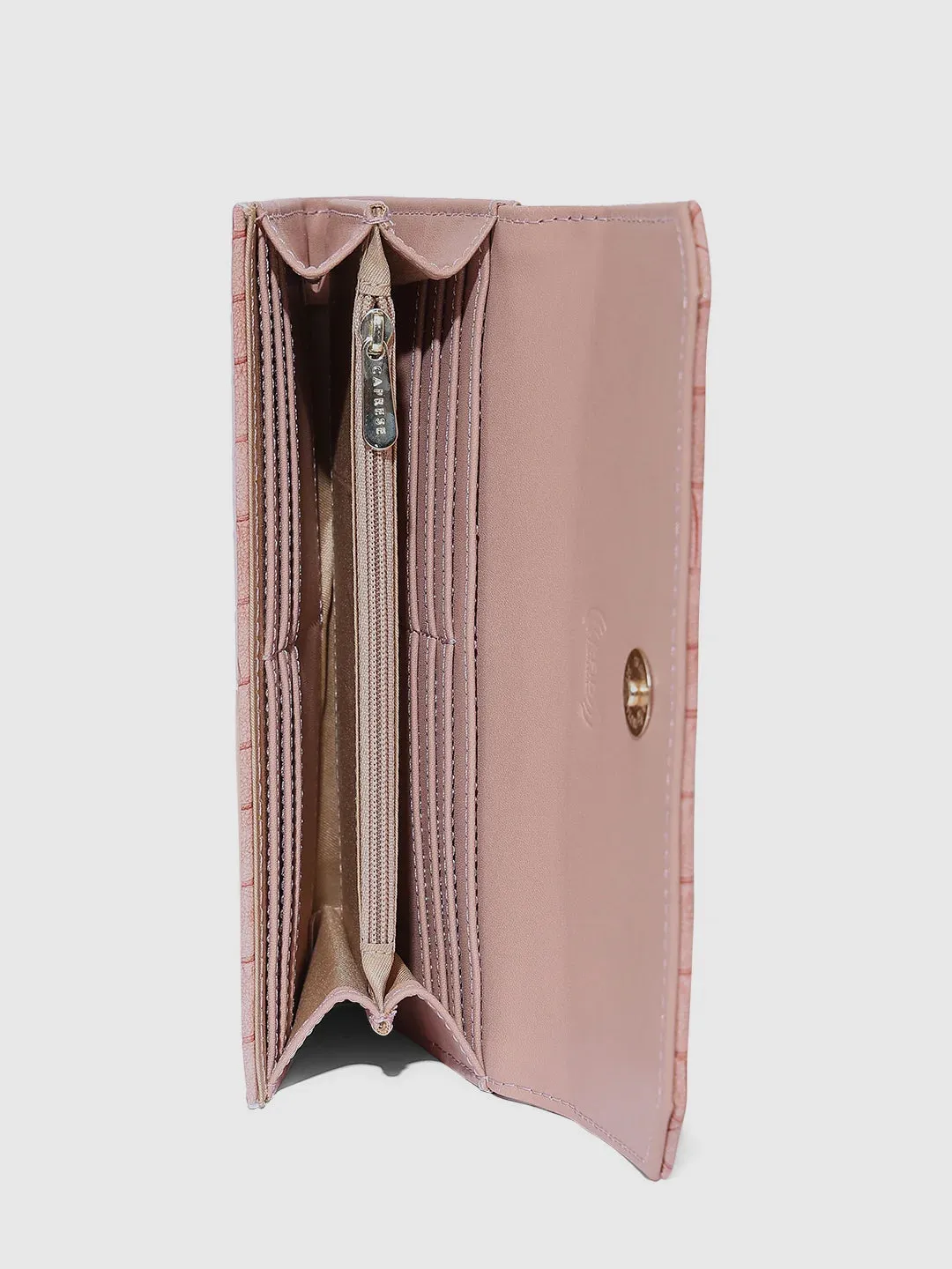 Caprese Wila Medium Dark Pink Flapover Wallet