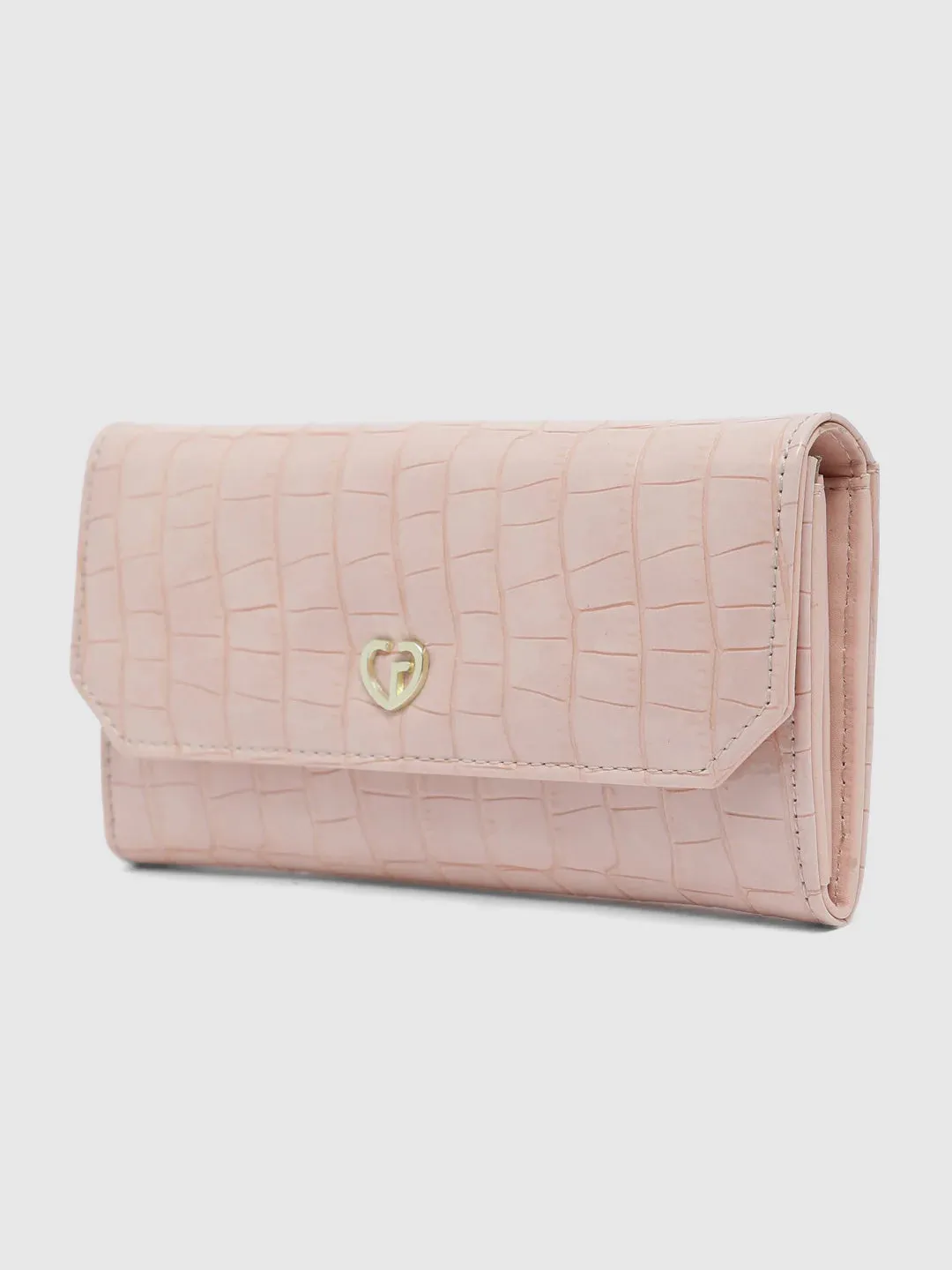 Caprese Wila Medium Peach Flapover Wallet
