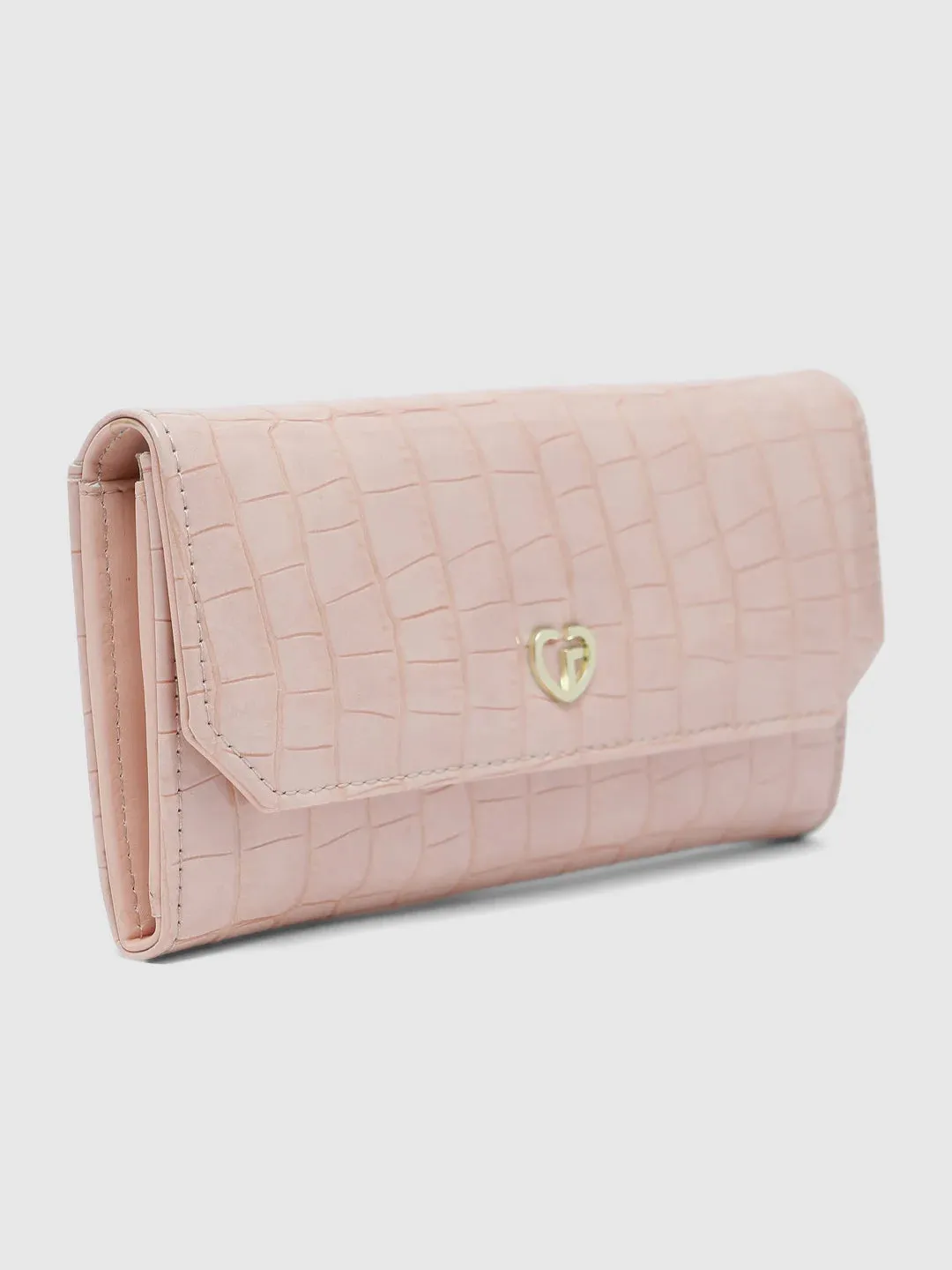 Caprese Wila Medium Peach Flapover Wallet