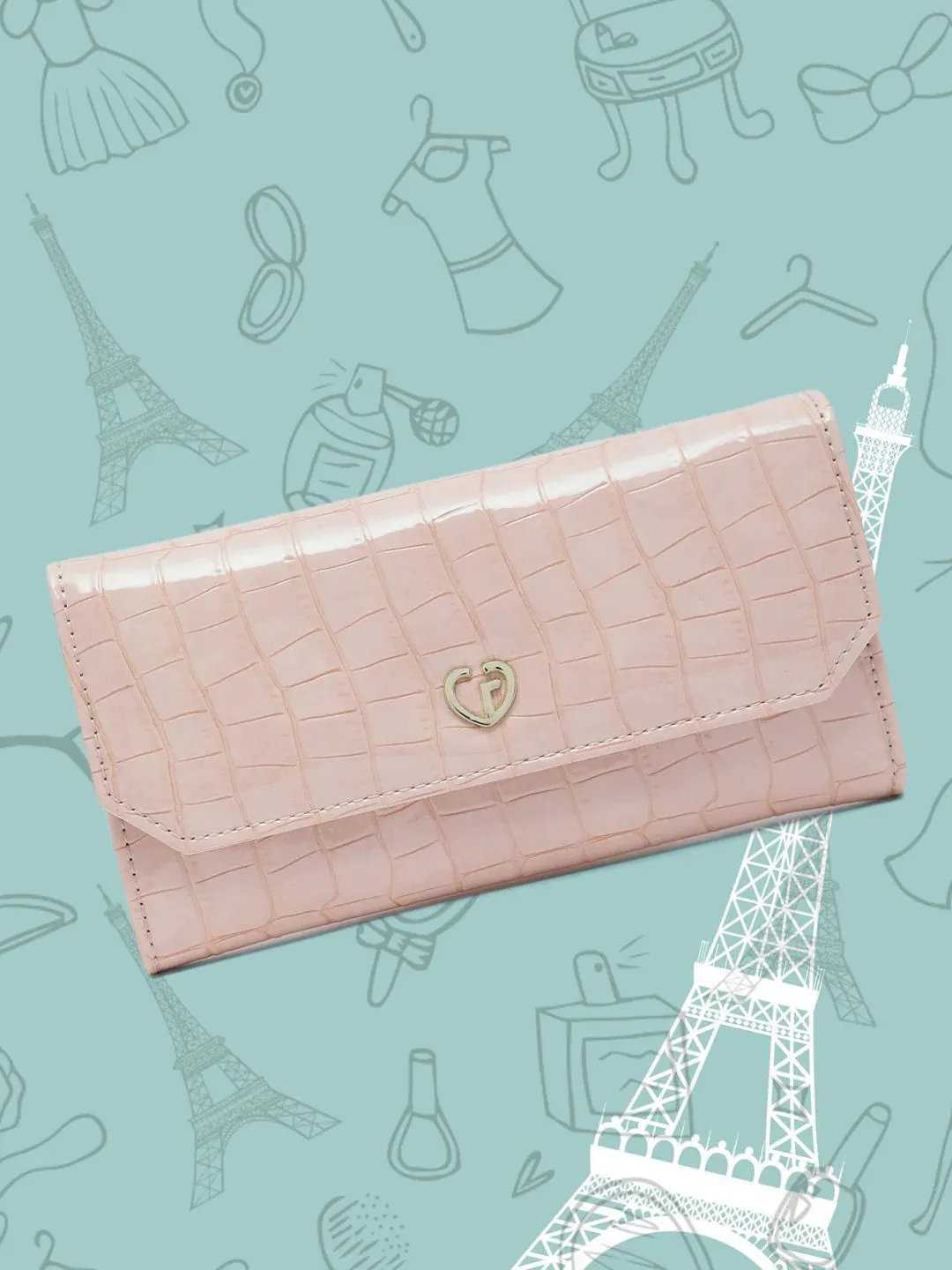 Caprese Wila Medium Peach Flapover Wallet