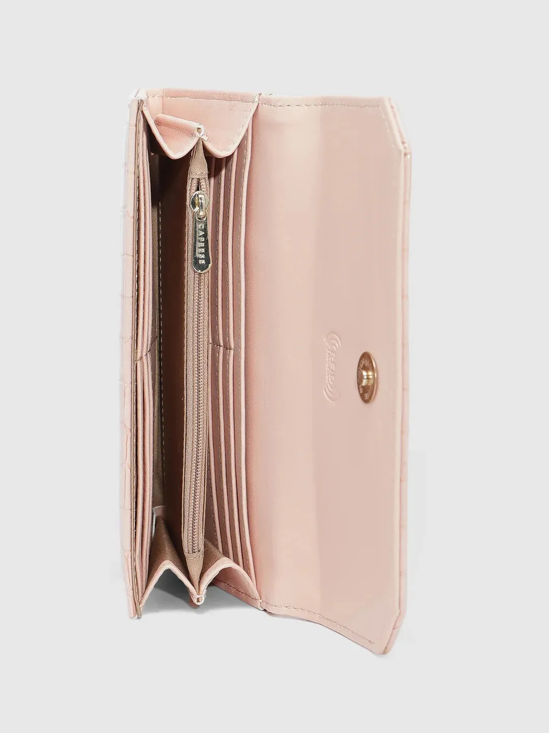 Caprese Wila Medium Peach Flapover Wallet