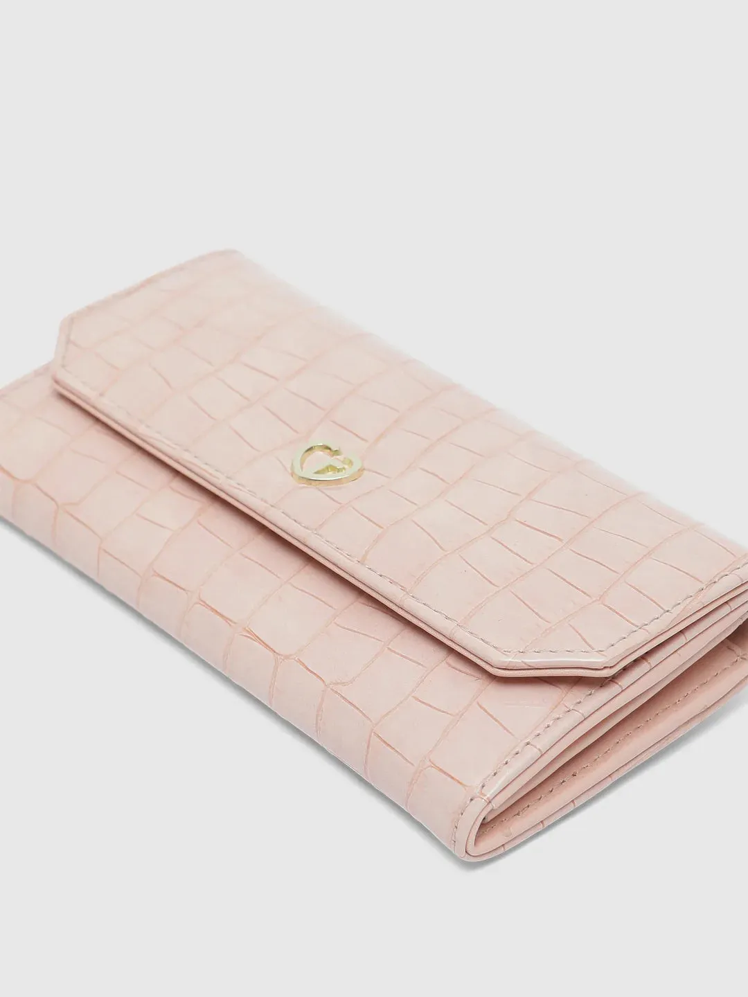 Caprese Wila Medium Peach Flapover Wallet