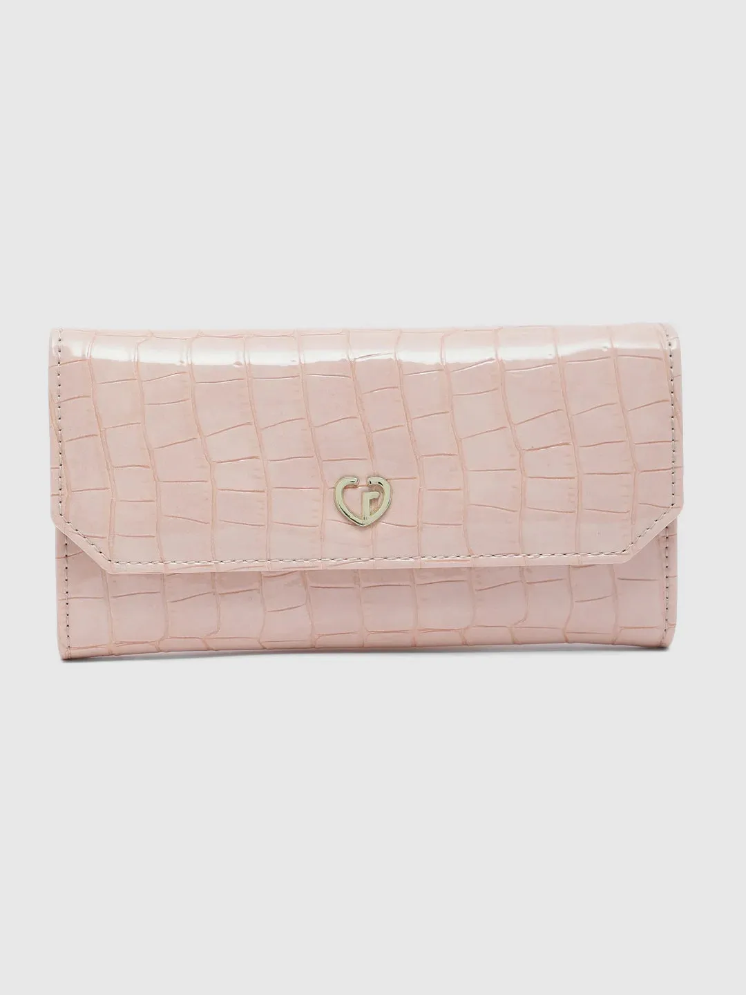 Caprese Wila Medium Peach Flapover Wallet