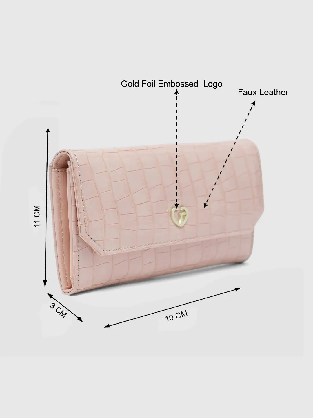 Caprese Wila Medium Peach Flapover Wallet