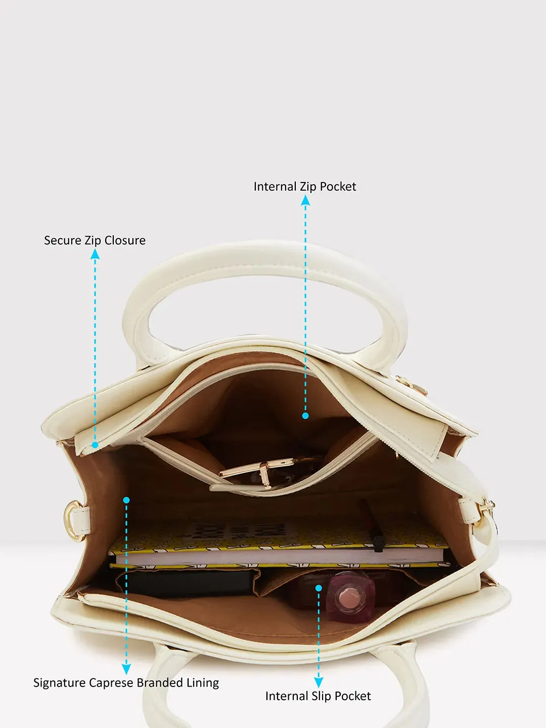 Caprese Zeta Medium Vanila Tote Bag