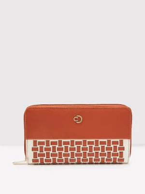 Caprese Zeta Quilted Large Tan Zip Around Wallet