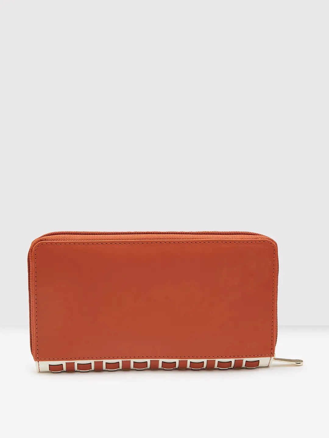 Caprese Zeta Quilted Large Tan Zip Around Wallet
