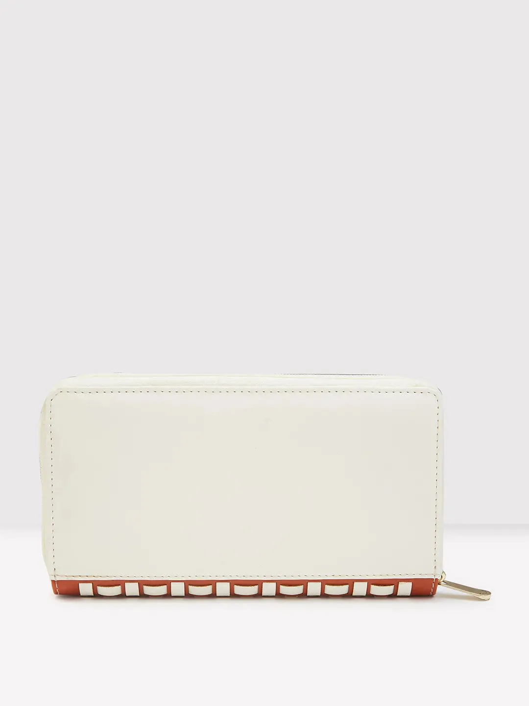 Caprese Zeta Quilted Large Vanilla Zip Around Wallet