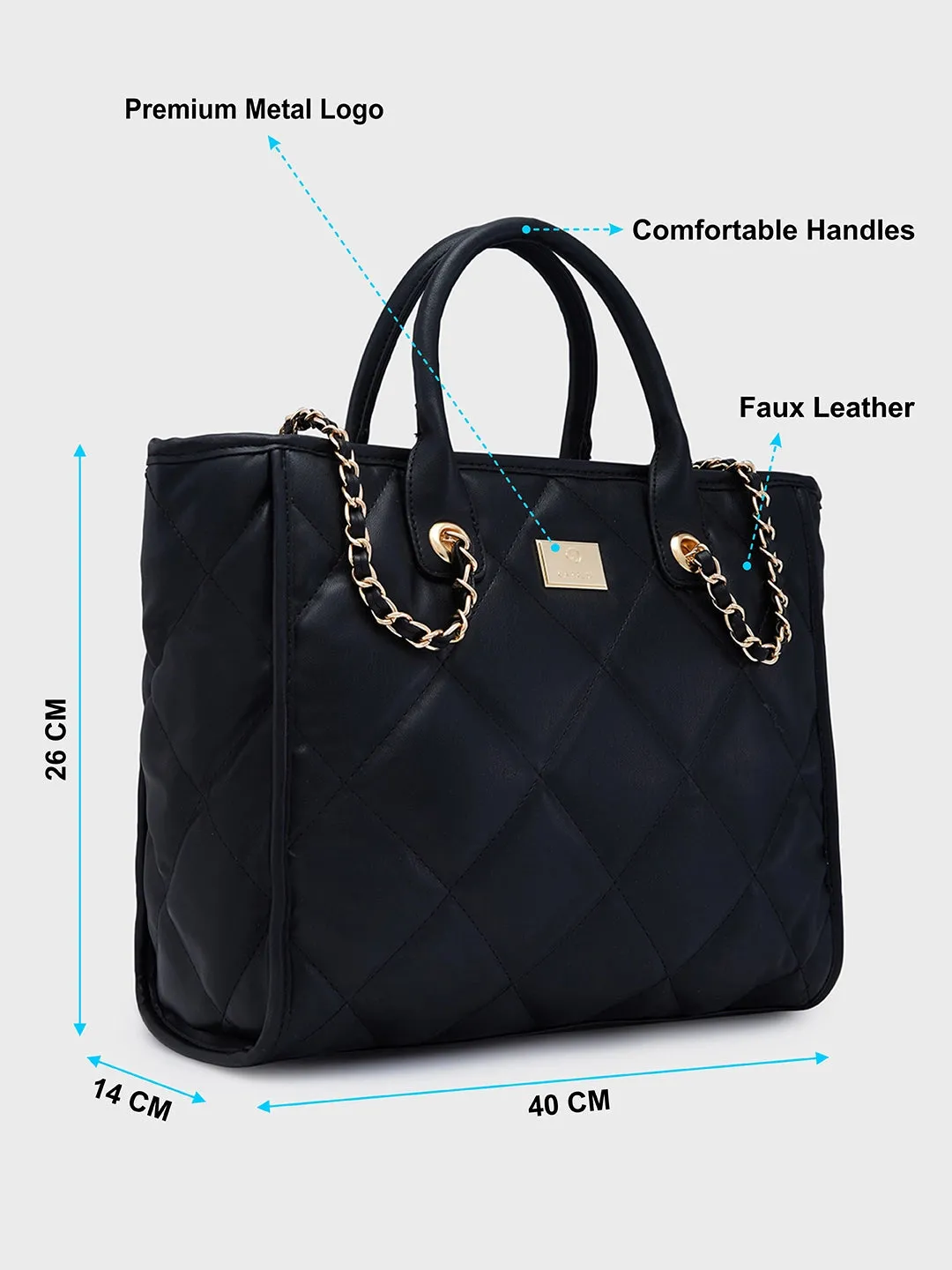 Caprese Ziva Large Black Tote Bag