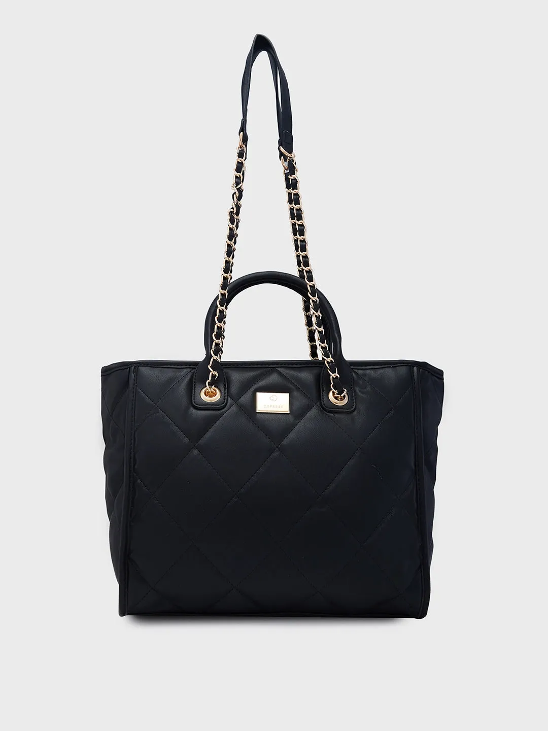 Caprese Ziva Large Black Tote Bag