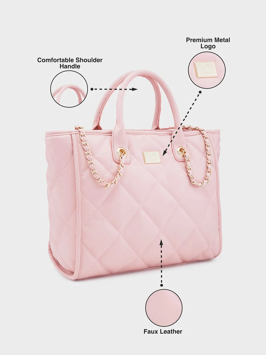 Caprese Ziva Large Blush Tote Bag