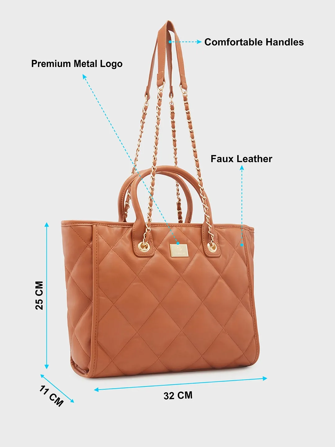 Caprese Ziva Large Tan Tote Bag
