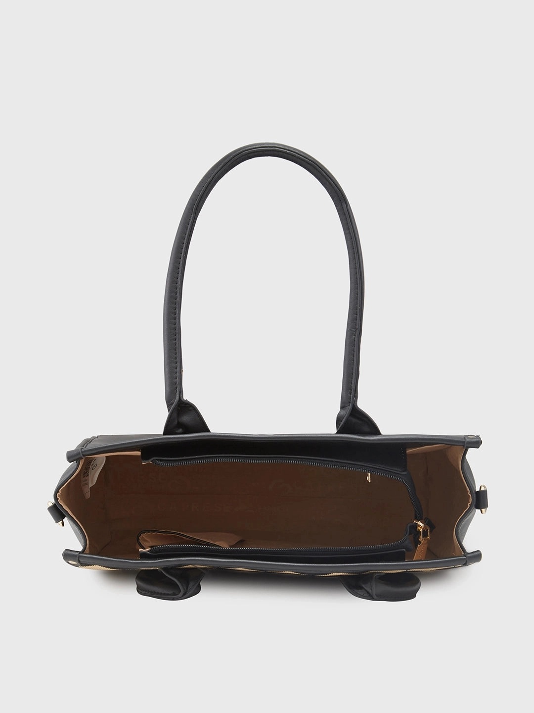 Caprese Checker Medium Black Satchel Bag