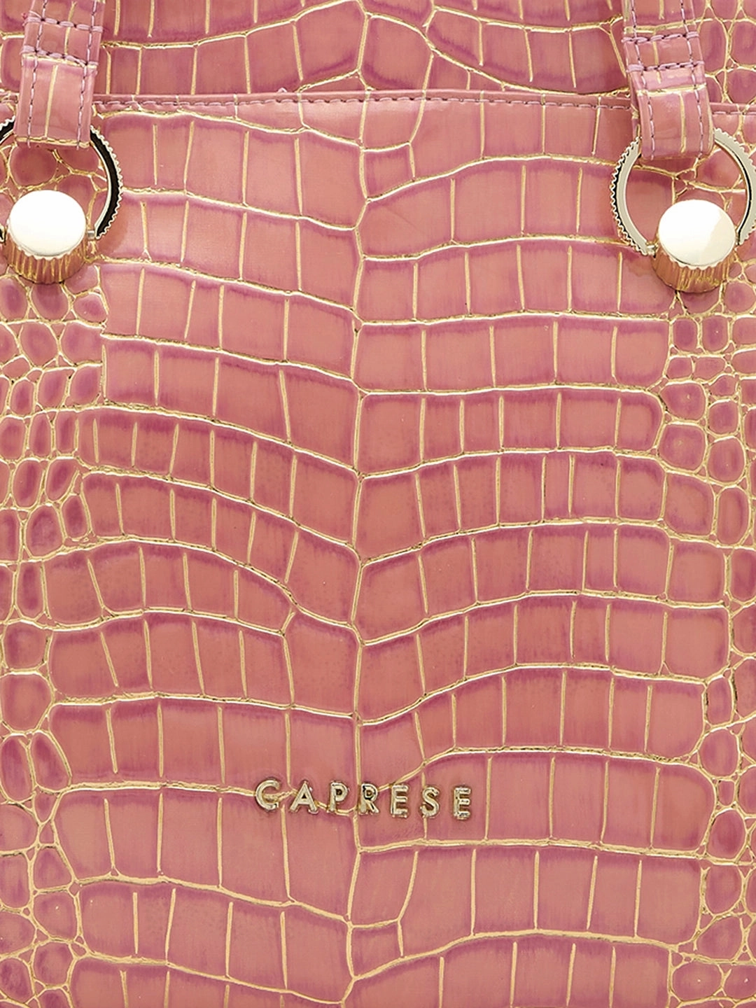 Caprese Miranda Large Croco Pink Satchel Bag