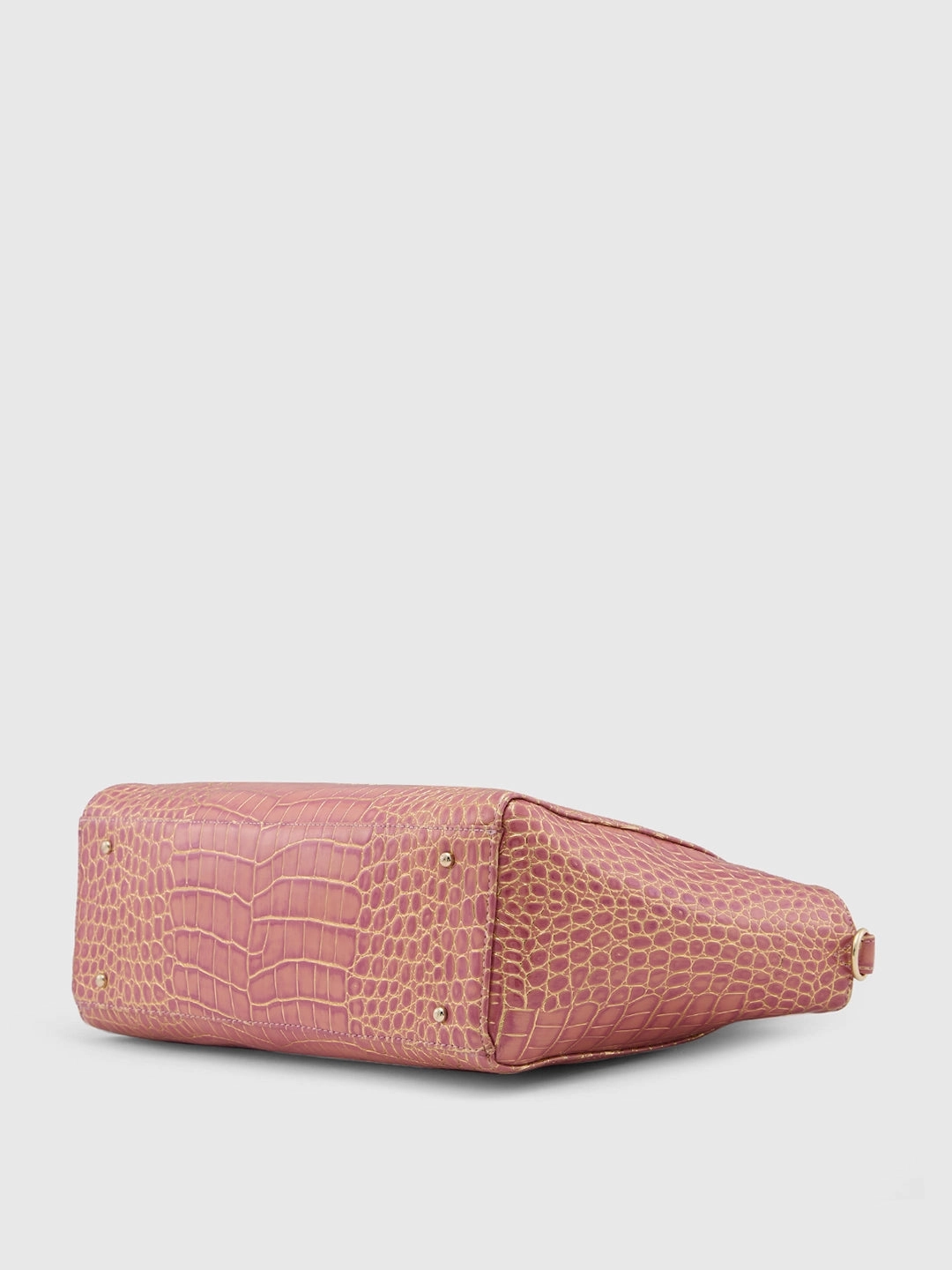 Caprese Miranda Large Croco Pink Satchel Bag