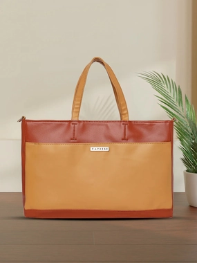 Caprese Ollie Large Tan Laptop Satchel Bag