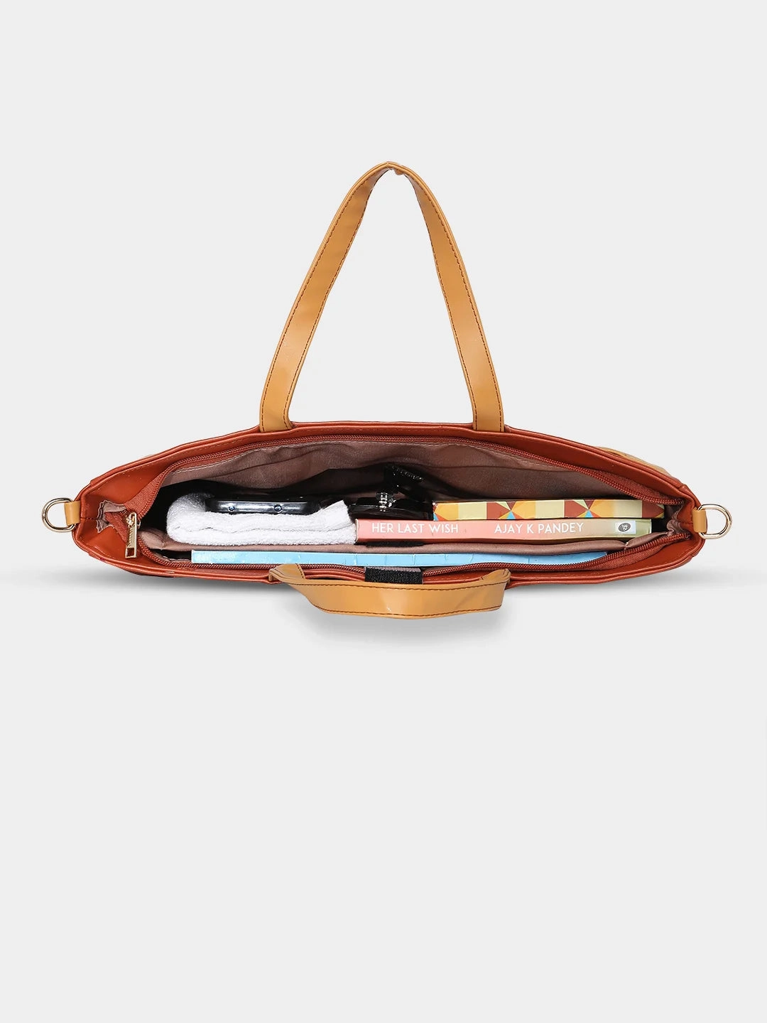 Caprese Ollie Large Tan Laptop Satchel Bag