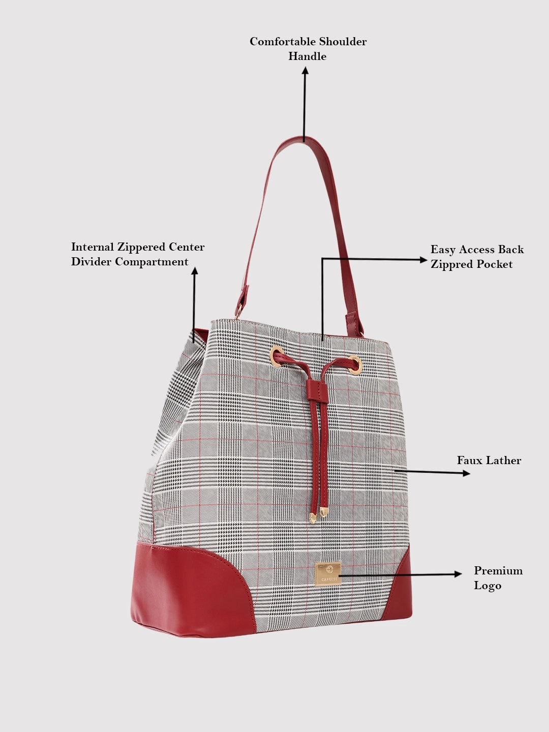 Caprese Remi Large Red Satchel Bag