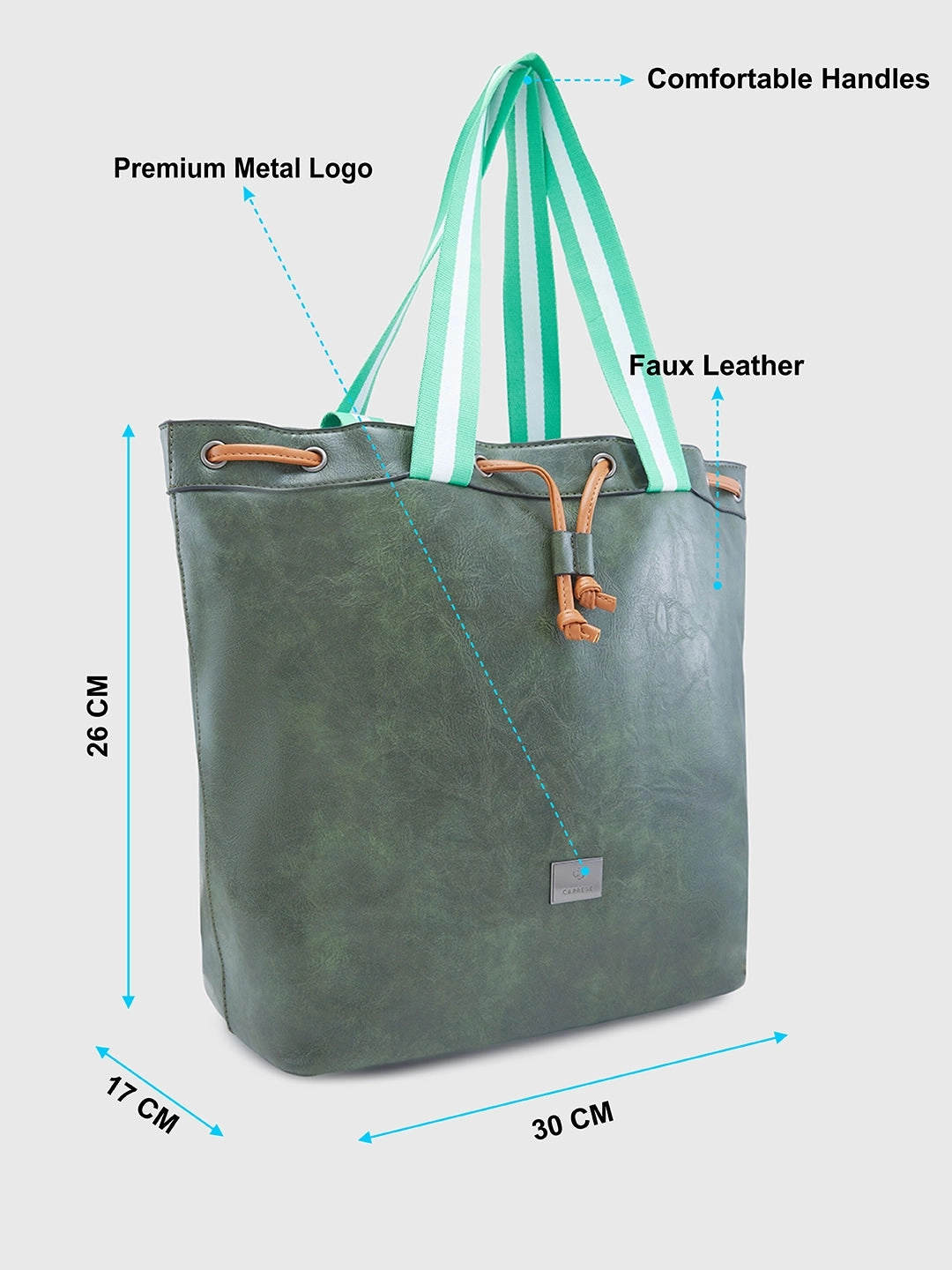 Caprese Sandie Large Olive Satchel Bag