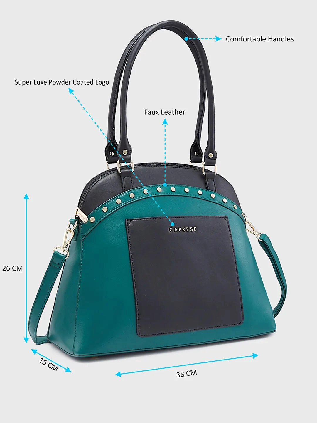 Caprese Shelby Large Black Satchel Bag