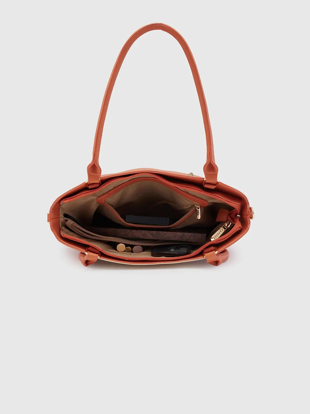 Caprese Shelby Medium Beige Satchel Bag