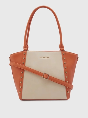 Caprese Shelby Medium Beige Satchel Bag
