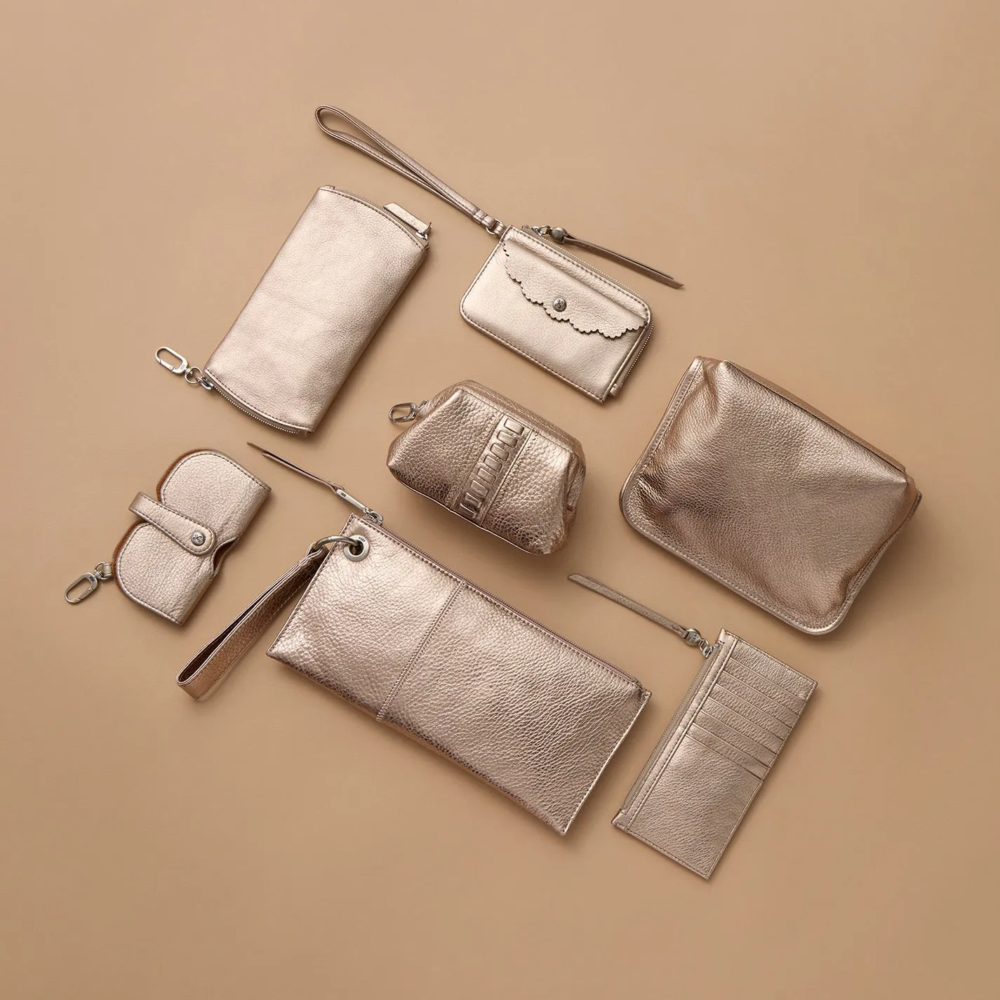 Carte Card Case In Metallic Leather - Cameo Quartz