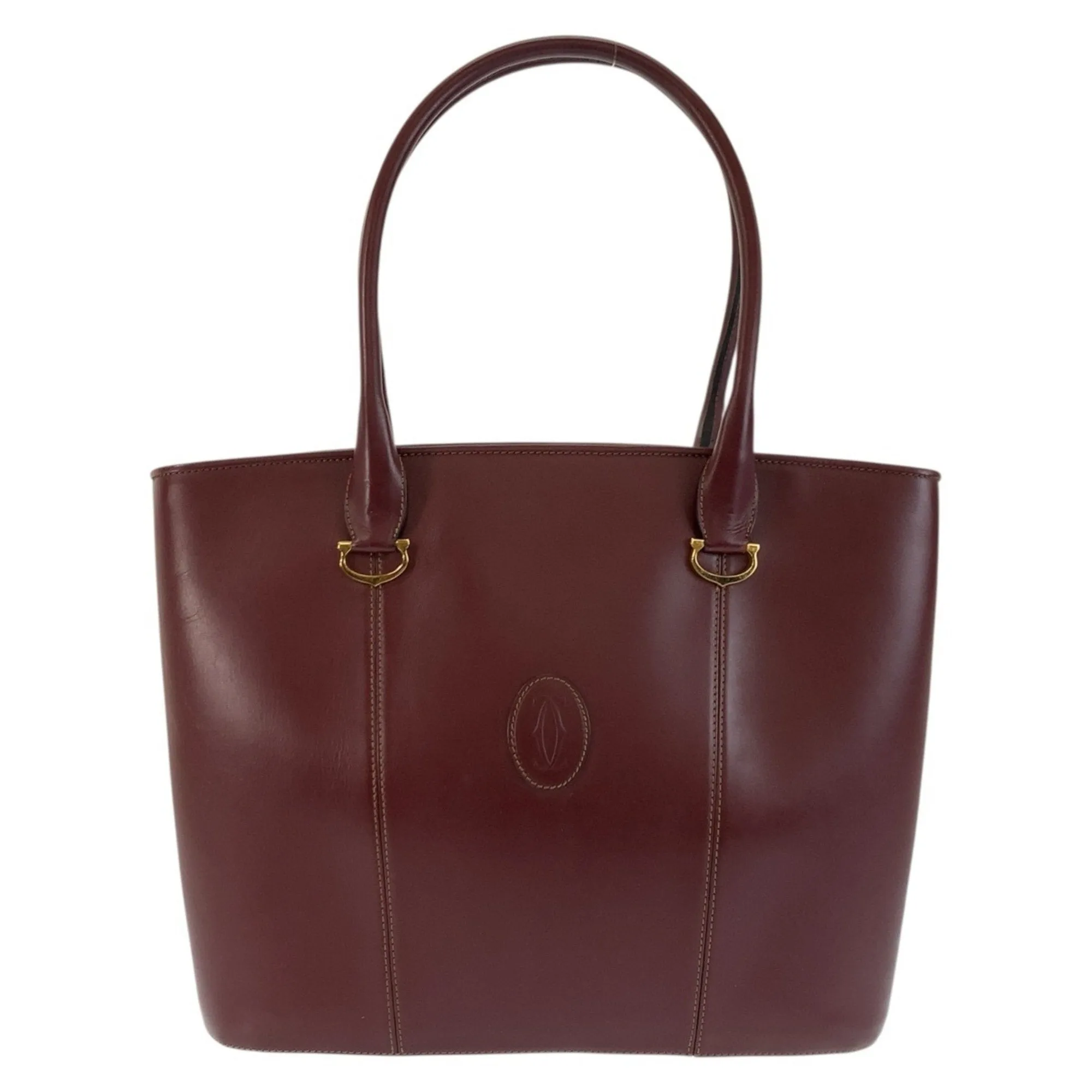 Cartier Leather Shoulder Bag Tote Bag (Pre-Owned)