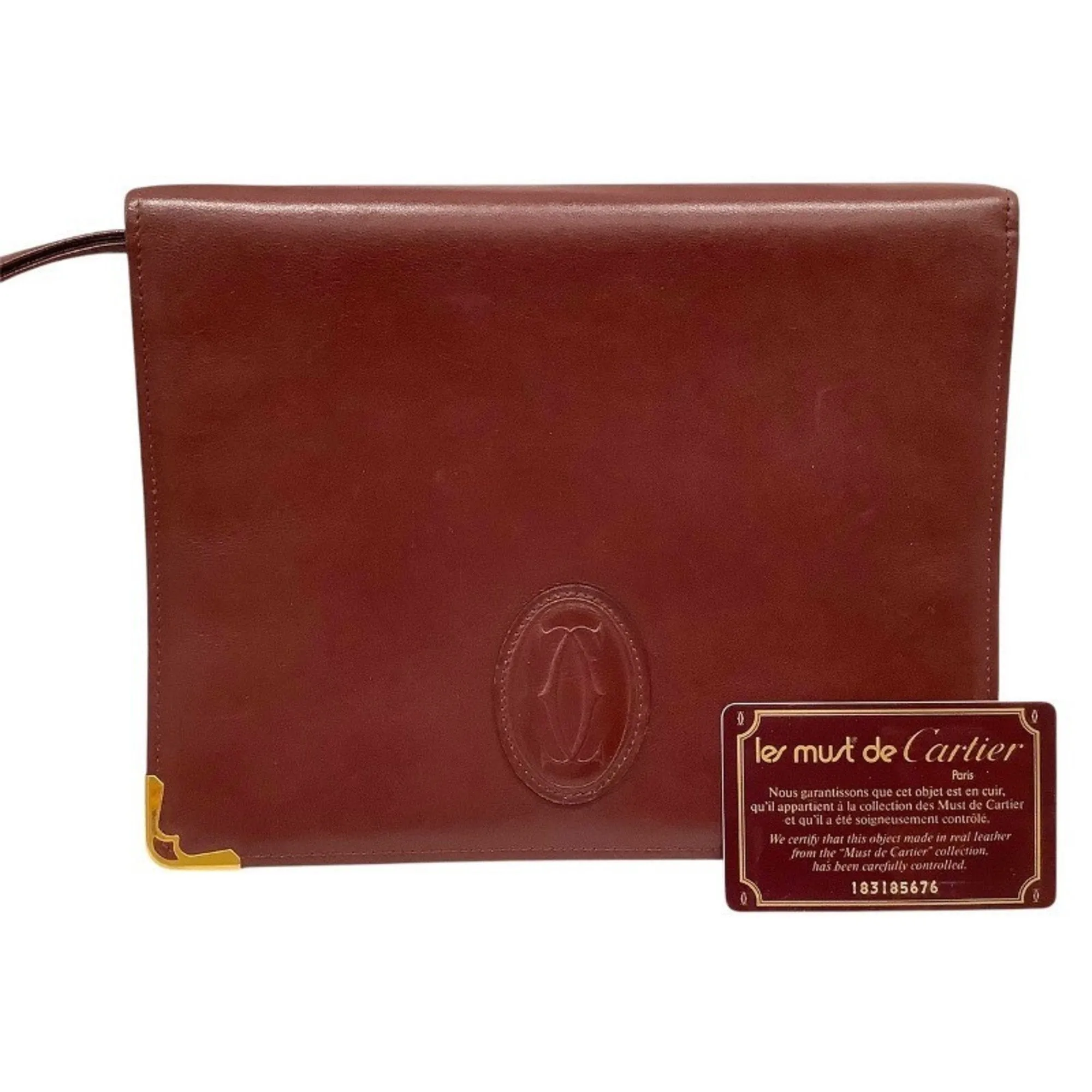 Cartier Must Leather Clutch Bag (Pre-Owned)