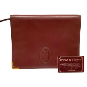 Cartier Must Leather Clutch Bag (Pre-Owned)