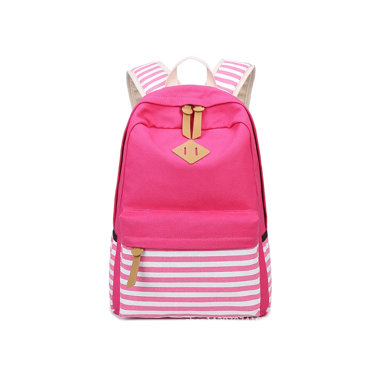 Causal Teen Cute Canvas Stripe Backpack