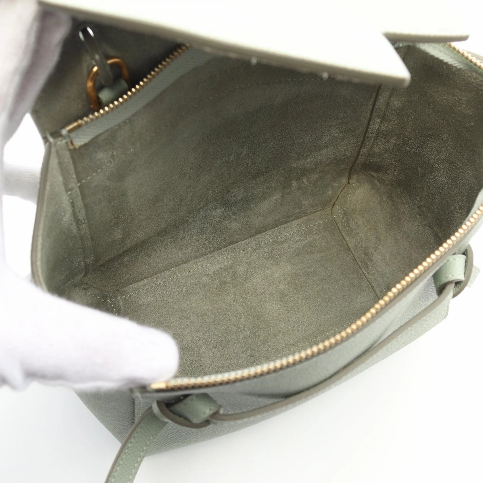 Celine Leather Belt Bag Nano Handbag Green