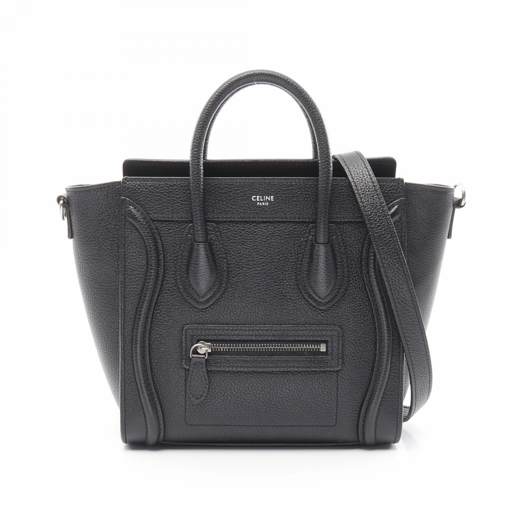 Celine Luggage Nano Shopper Leather Handbag