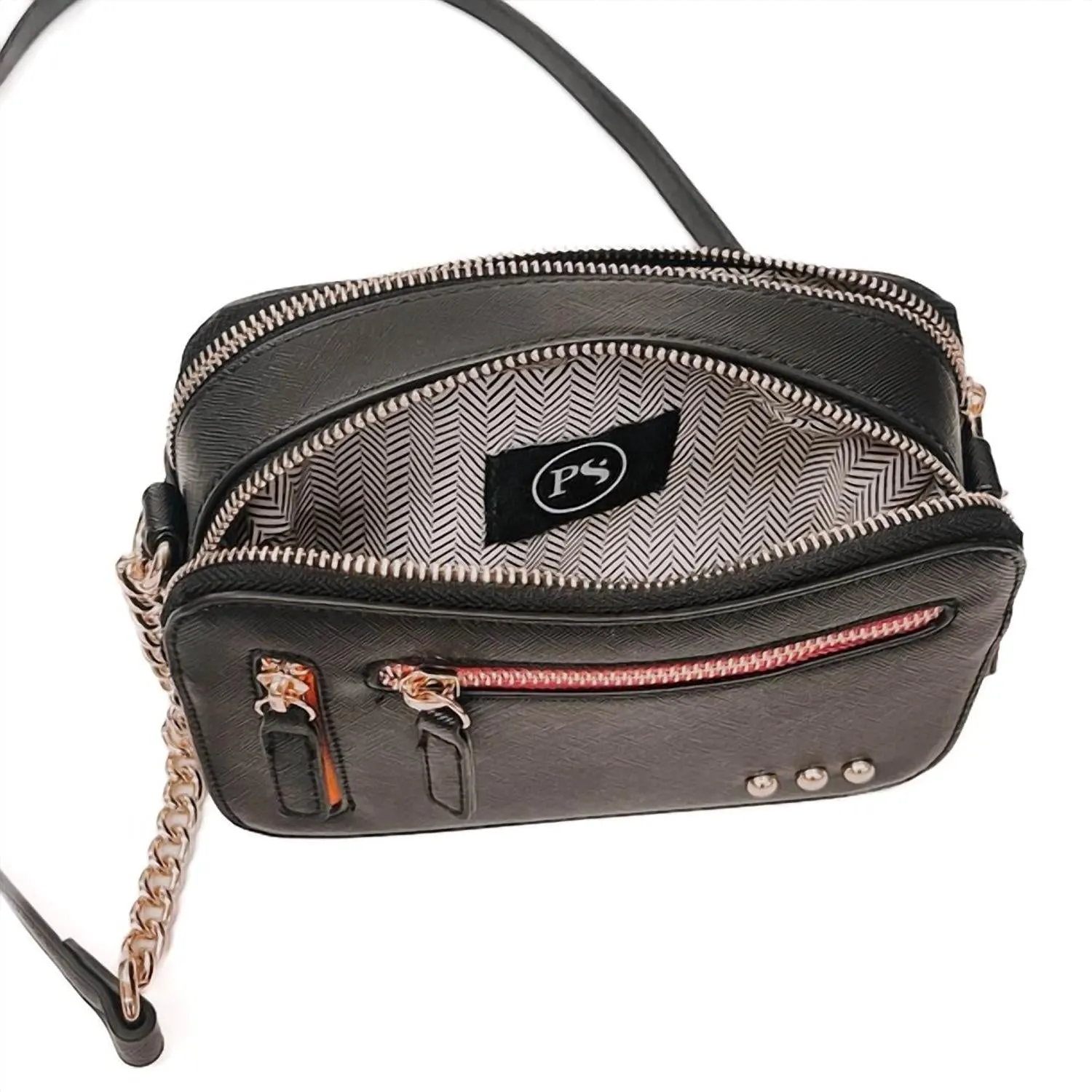 Chain Crossbody Bag In Black