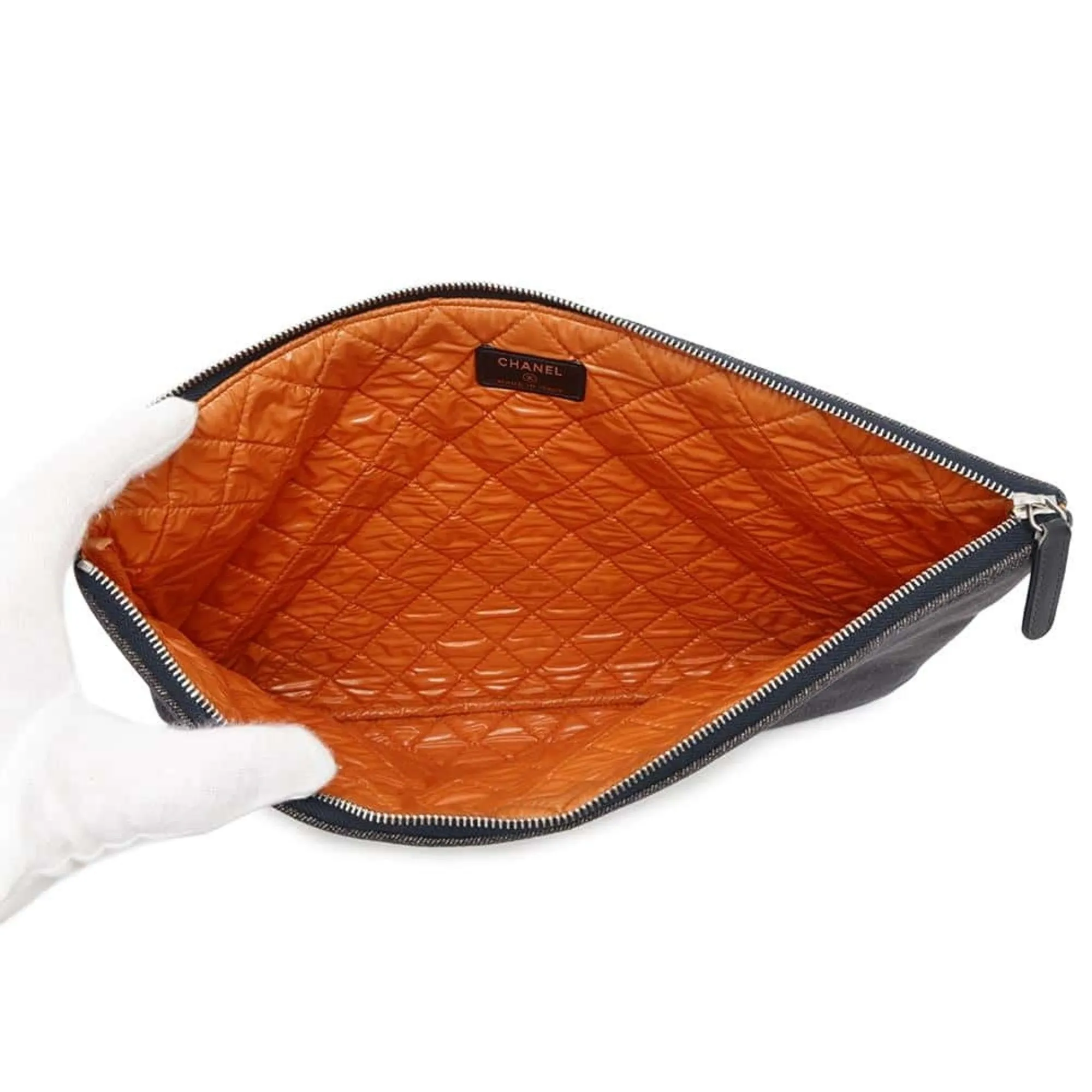 Chanel blue Navy blue Clutch Bag Pouch (Pre-Owned)