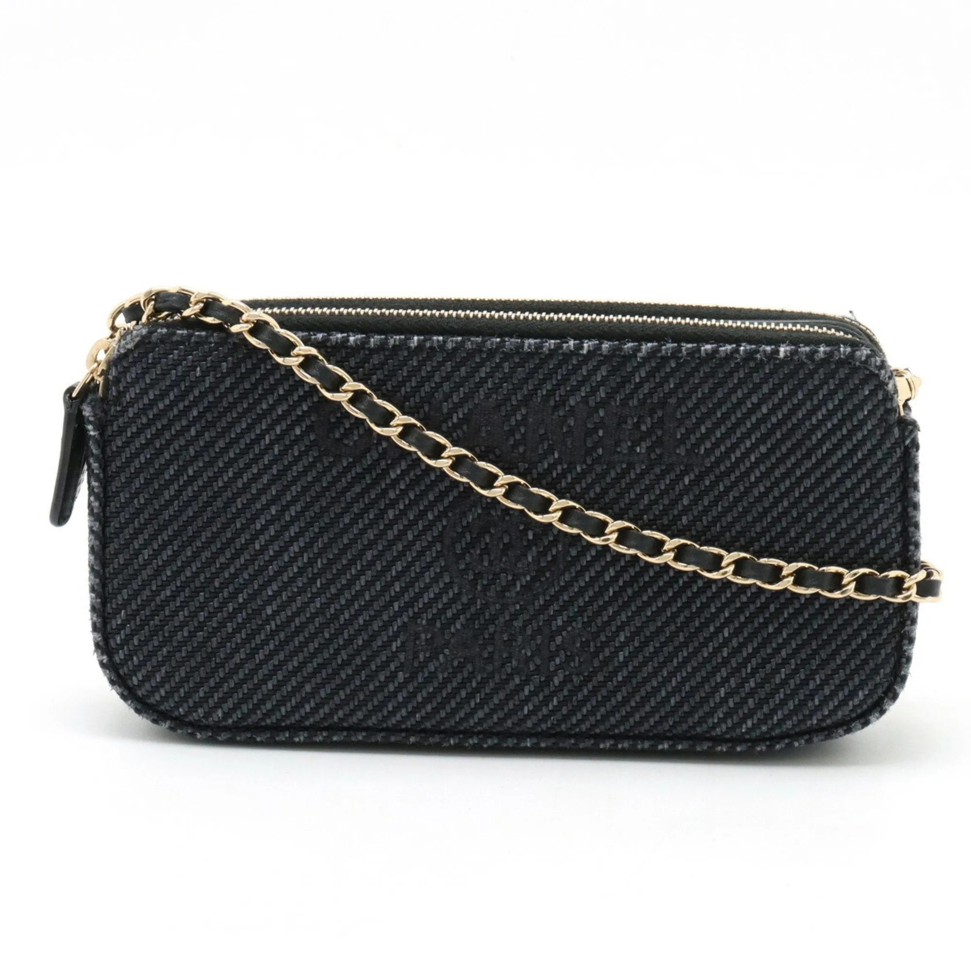 Chanel Canvas Clutch Bag Shoulder Bag (Pre-Owned)