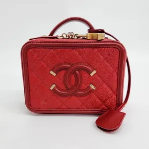 Chanel Caviar Mini Cosmetic Tote And Crossbody Bag