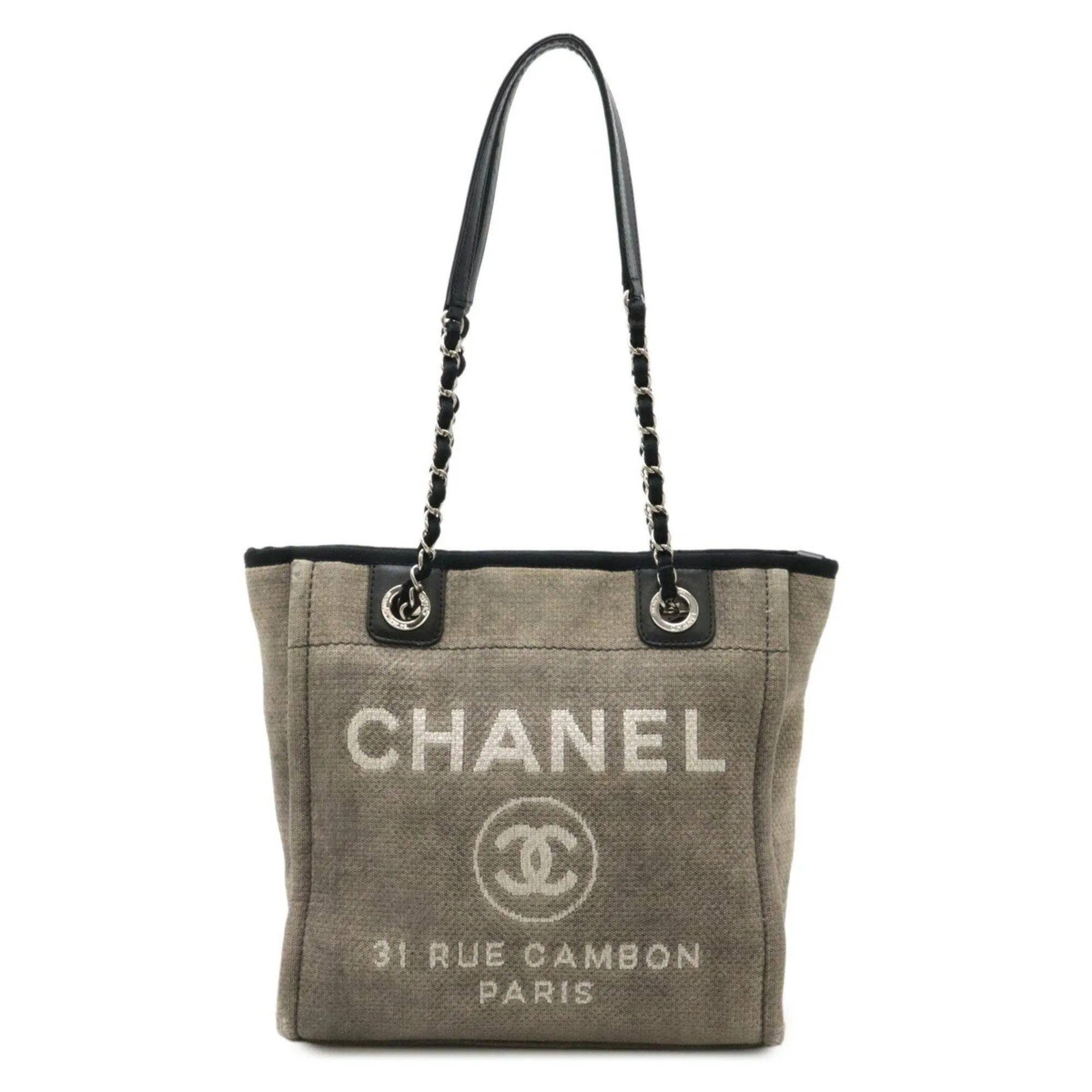 Chanel Deauville  Leather Shoulder Bag Tote Bag (Pre-Owned)
