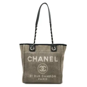 Chanel Deauville  Leather Shoulder Bag Tote Bag (Pre-Owned)