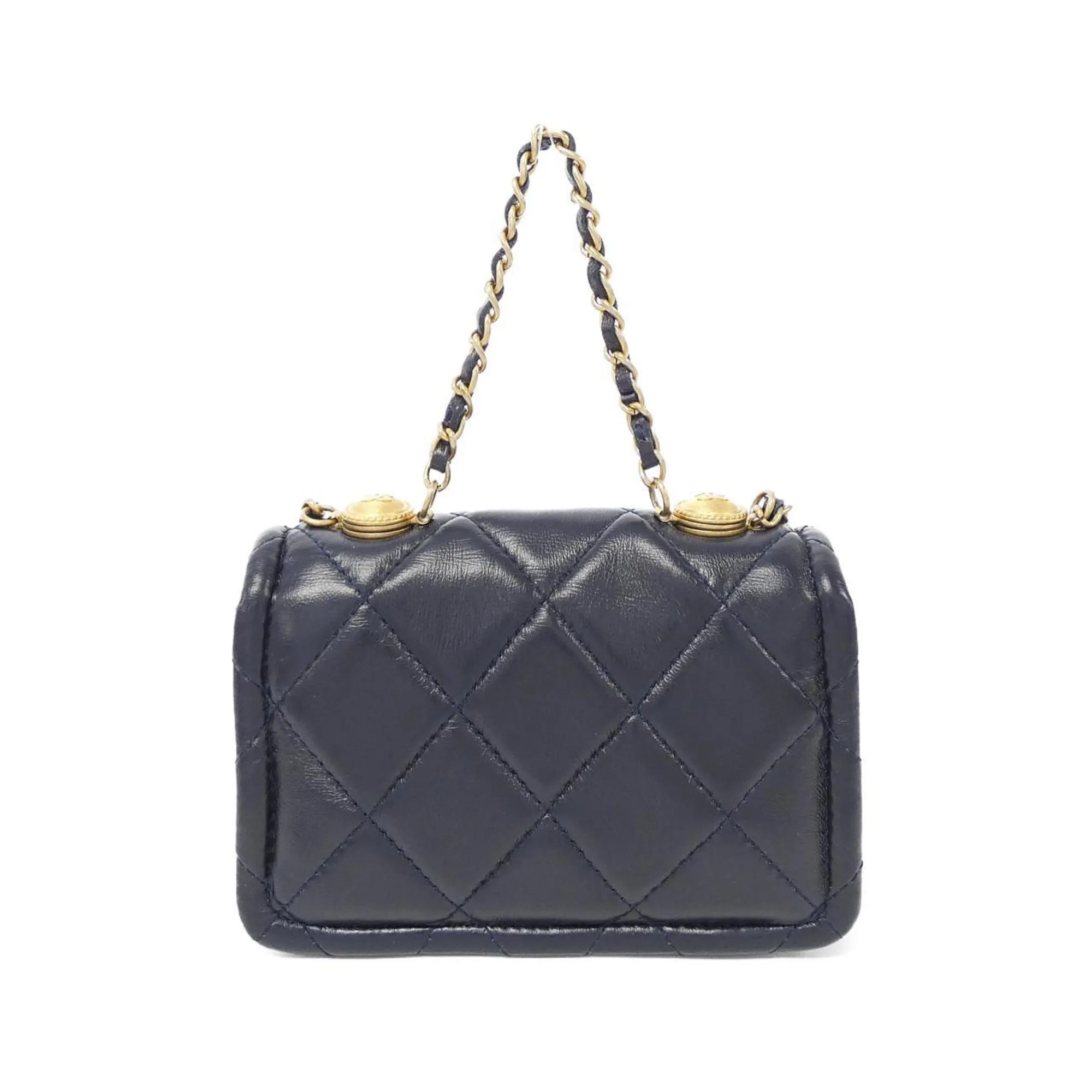Chanel Leather Clutch Bag Shoulder Bag (Pre-Owned)